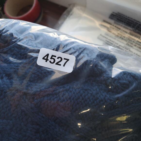 Free People Sweater Womens Small Varsity Navy Cable Knit Crewneck OB1505582 - Picture 10 of 10